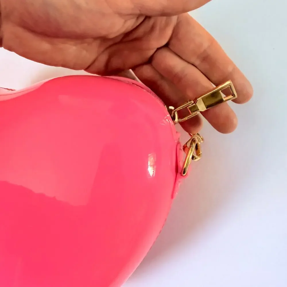 Bubblegum Pink Heart Crossbody Bubble Bag / Purse